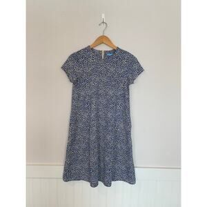 J McLaughlin Blue Leopard Catalina Cloth Short Cap Sleeve Dress Size XS
